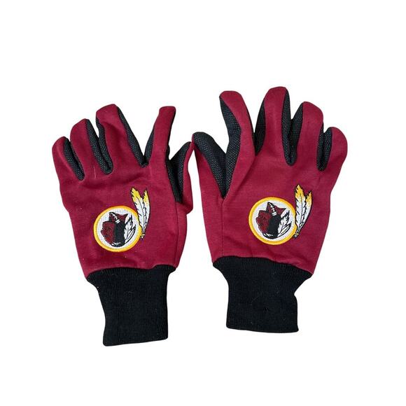 Washington Redskins Commanders men's gloves grip palm fingers NFL red black - Picture 1 of 3